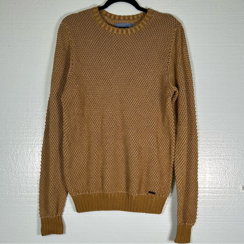 Kangol Mustard Men’s Crew Neck Sweater Size Small Textured‎